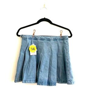 Jean Pleated Skirt